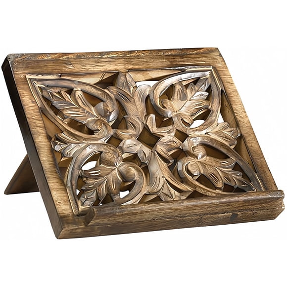 Soporte de Biblia/Misal tallado en madera ornamentada