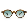 thumbnail image 4 of Mens Thick Plastic Round Oval Keyhole Horn Rim Hipster Vintage Style Sunglasses Tortoise - Green, 4 of 8