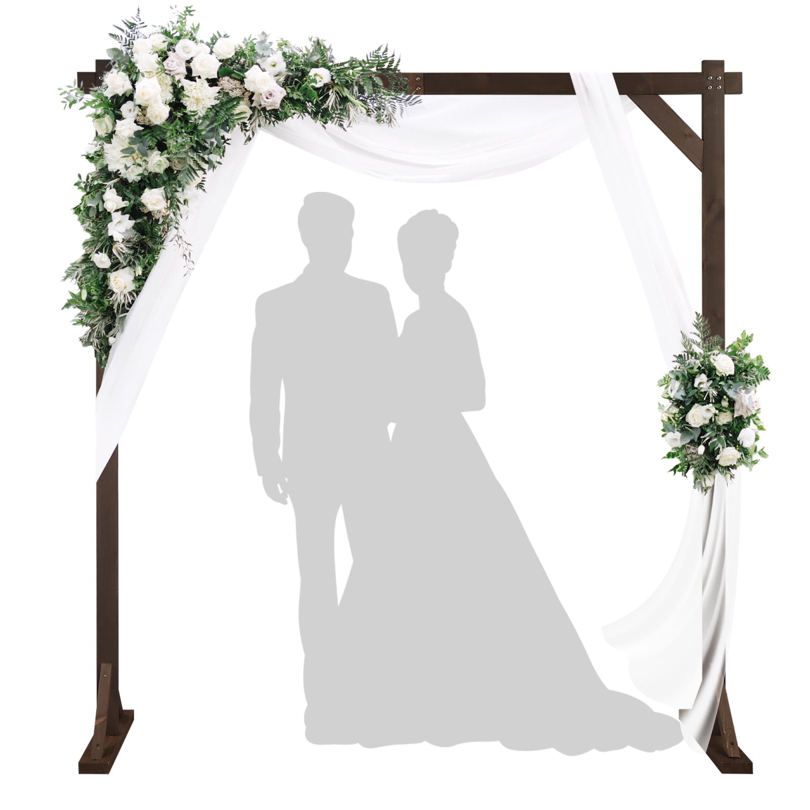 7.2FT Wooden Wedding Arch, Square Wood Arch Wedding Arbor Backdrop Stand for Indoor Outdoor Ceremony Party Proposal Scene Garden Beach Forest Rustic Boho Decoration