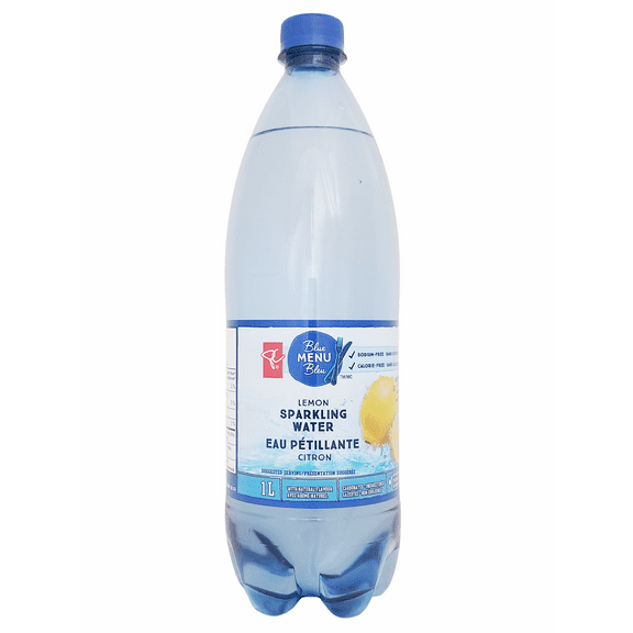 PC Blue Menu Unsweetened Lemon Flavored Sparkling Water, 1L/35.2 fl oz