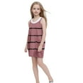 thumbnail image 3 of Girls Spaghetti Strap Dresses with Pockets Size 5-14 Cute Sundresses Teens Kids Casual Stripe Printed Pullover Loose Short Mini Dress, 3 of 5