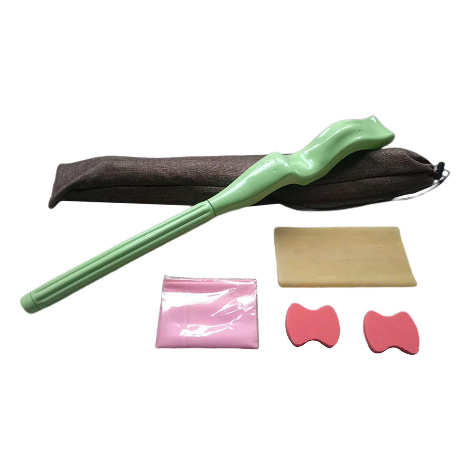 funtasica Ballet Foot Stretcher Professional Dance Stretching Equipment Set Portable Instep Shaper with Elastic Band Ergonomic PP Material Suitable for Ballet D Green