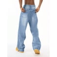 thumbnail image 2 of EMMIOL Men's Wide Leg Jeans Y2K Vintage Baggy Jeans 90s Hip Hop Streetwear Loose Fit Denim Pants, 2 of 5