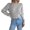 Gray, variant on Vedolay Womens Sweaters Women's 2023 Fashion V Neck Collared Sweaters Casual Loose Lantern Long Sleeve Tops,Gray M