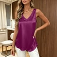 thumbnail image 5 of Posijego Satin Tank Tops for Womensilk Blouses Solid Color Casual Dressy Summer Shirt Sleeveless Tank Tops for Business Work, 5 of 9