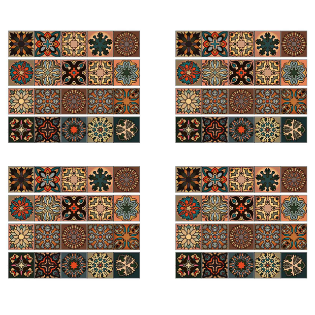 80 Pcs 3D Multi Moroccan Self-Adhesive Bathroom Kitchen Wall Stair Tile Sticker,80x tile sticker
