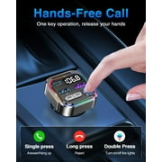 Bluetooth 5.3 FM Transmitter Car Adapter, Wireless Adapter Car Kit, 48 W (PD 36 W & 12 W) 3.0 Fast USB Charger, Hands Free Calling, Bass Lossless Hi-Fi Sound Support U Disk