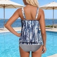 thumbnail image 4 of Women High Neck Tankini Top Blouson Bathing Suit Top Beach Party Swim Top Swimsuit Top No Bottom Blue S, 4 of 5