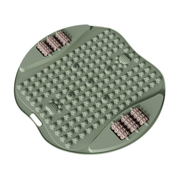 Masajeador de pies con placa antideslizante para caminar y ejercicios en casa, tapete de acupresión Verde