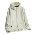 thumbnail image 4 of Women's Solid Color Polar Hoodie Sweatshirt Women Autumn Winter Jacket Breathable Casual Warm Zipper Coat Tops Juniors Long Jackets Womens Zip up Hoodie Ladies Warm Hoodies Full Coats for Women Eater, 4 of 4