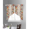 thumbnail image 3 of Vintage Flowers Swag Valances for Windows, Spring Floral Botanical Rustic Pastoral Rod Pocket Sheer Valances for Small Windows, Swag Toppers Light Filtering for Kitchen Living Room 2 Panels 28''x36'', 3 of 6
