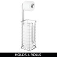 thumbnail image 2 of mDesign Steel Free Standing Toilet Paper Holder Stand and Dispenser - Chrome, 2 of 5