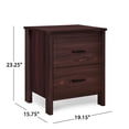 thumbnail image 6 of Noble House Hysham 2 Drawer Nightstand, Walnut, 6 of 8