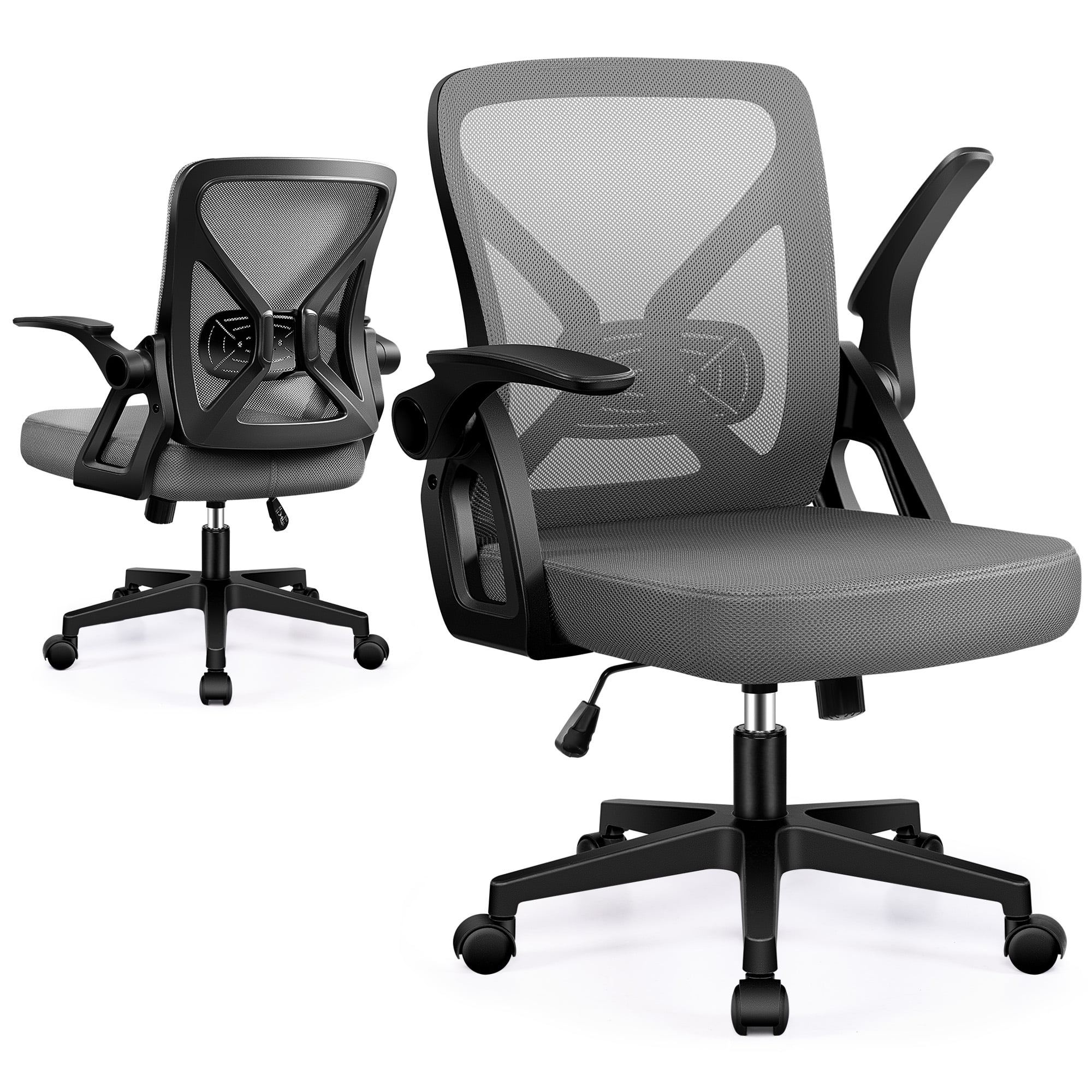 COOLHUT Office Chair, 300LBS Ergonomic Desk Chair with Adjustable Lumbar Support, Mesh Computer Chair, Executive Chairs for Home Office Comfortable Lumbar Support 8-Year Warranty, Dark Gray