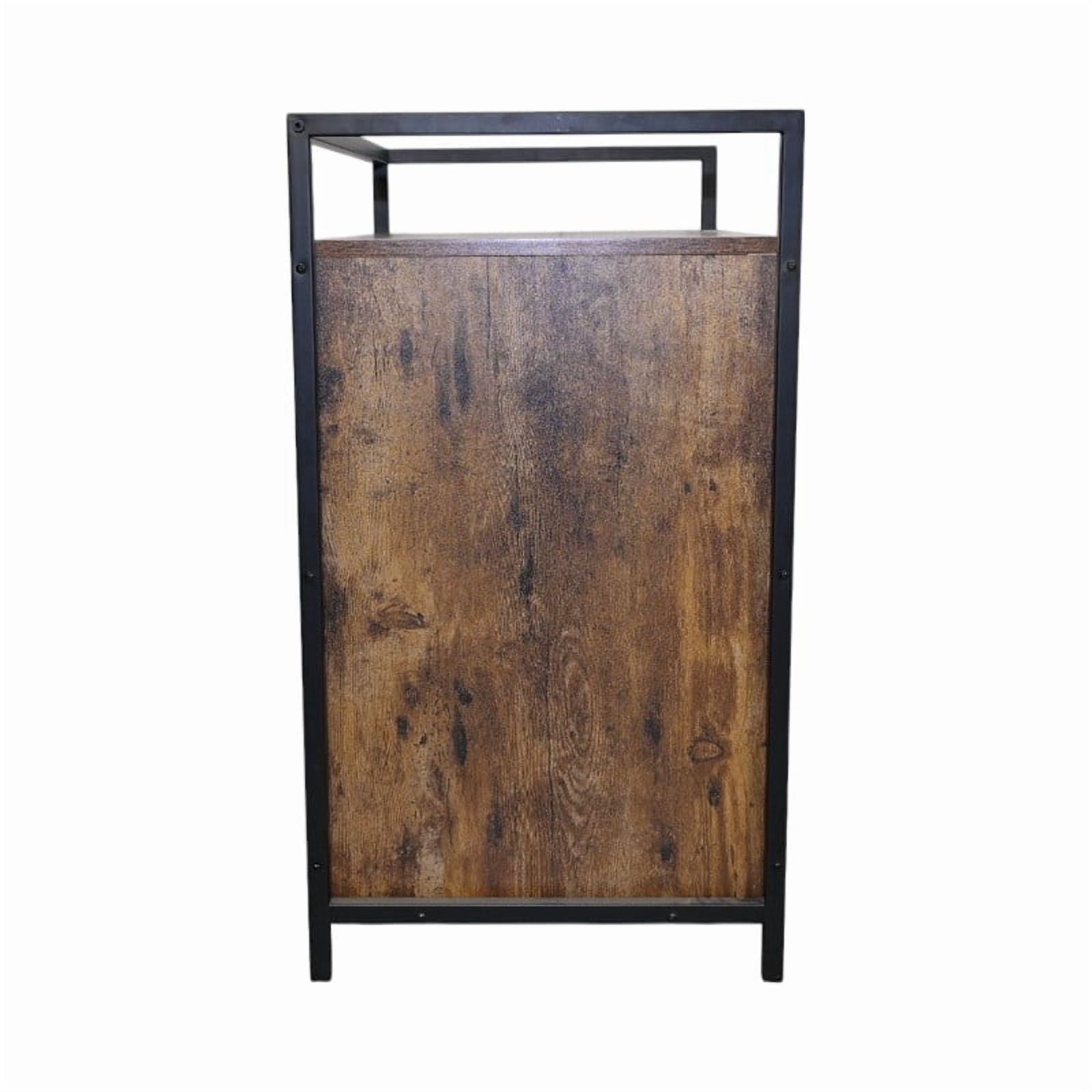 Noaman Rustic Brown Wooden Cat Litter Box Enclosure, 31.9"x17.7"x31.4" Hidden Litter Box Furniture with Scratching Mat for Bedroom, Bathroom, Living Room