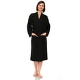 thumbnail image 4 of TowelSelections Women's Waffle Bathrobe Turkish Cotton Kimono Robe Medium/Large Jet Black, 4 of 5