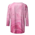 thumbnail image 5 of Jewelreauty Women Summer Graphic Shirts 3/4 Sleeve Round Neck Print Pullover Tops Loose Casual Lightweight Tee (M, Pink-A), 5 of 5
