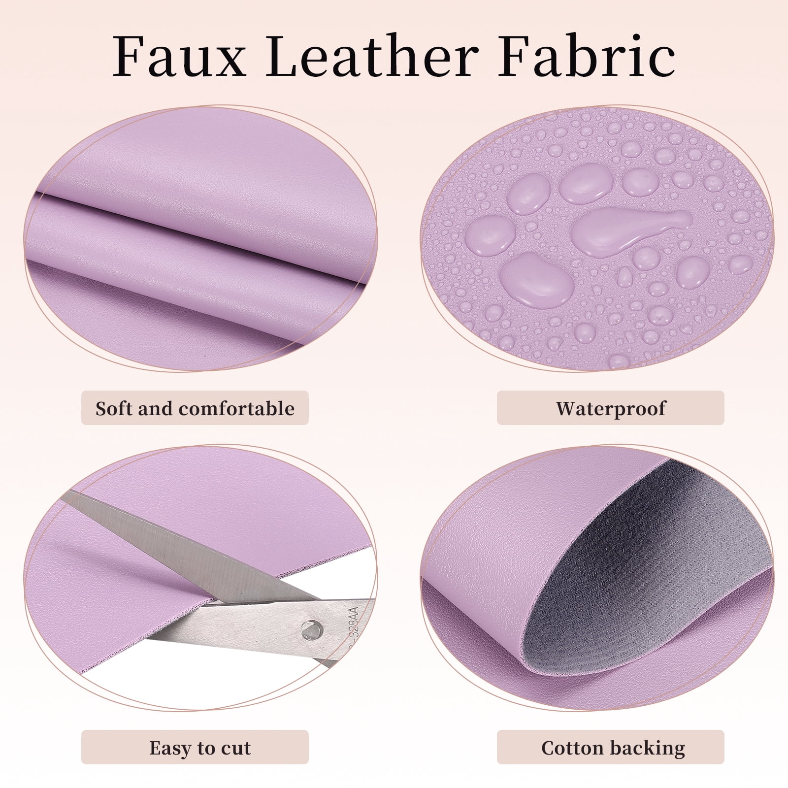 Uxcell Marine Vinyl Fabric, 54 Inch 1 Yard Upholstery Faux Leather Soft Waterproof Sheets Fabric for Crafts DIY Sewings Sofa Wallets Handbag Car, Purple