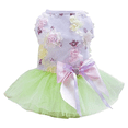 thumbnail image 1 of Dinheiro Falda para cachorro, vestidos de princesa para perro, tutú con flores y lentejuelas, vestido de encaje para boda, vestidos de perro con lazo de lujo, 1 of 5