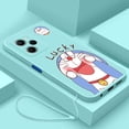 thumbnail image 2 of realme 10T 10 Pro + Plus 5G Coca-Cola Edition C55 Funda Con Estilo De Silicona De Goma Lucky Doraemon Líquida Con Correa, 2 of 3
