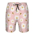 thumbnail image 4 of Yiaed Daisy And Bee Print Men's Swim Trunks with Lining Quick Dry Sports Shorts Beach Shorts Boardshorts-Large, 4 of 5