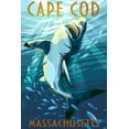 thumbnail image 1 of Cape Cod, Massachusetts, Great White Shark (36x54 Giclee Gallery Art Print, Vivid Textured Wall Decor), 1 of 3