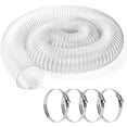 thumbnail image 1 of 4" x 10' PVC Dust Collection Hose Clear Flexible Fume Debris Vacuum Collection Hose with 4 Clamps for Woodworking Dust Collection Systems, 1 of 8