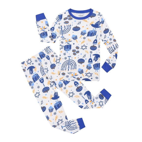 Hpapadks Girls Outfits Kids Long Sleeve Round Neck Cartoon Print Tops Pants Casual Comfy 2 Piece Pajama Set Girls' Clothing Sets