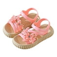 thumbnail image 3 of LIIPEE Girls Boys Sandals Summer Stylish Solid Color Open Toe Non- Butterfly Flat Shoes Toddler Casual Daily Wear Sandal,Pink,3.5-4 Years, 3 of 8