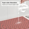 thumbnail image 6 of Kdxio Red and Brown Squares for Dish Drying Mat,24*18 inch Absorbent Dish Drainer Kitchen Counter,Large Size Dish Drying Pad for Countertops,Draining Racks, 6 of 9