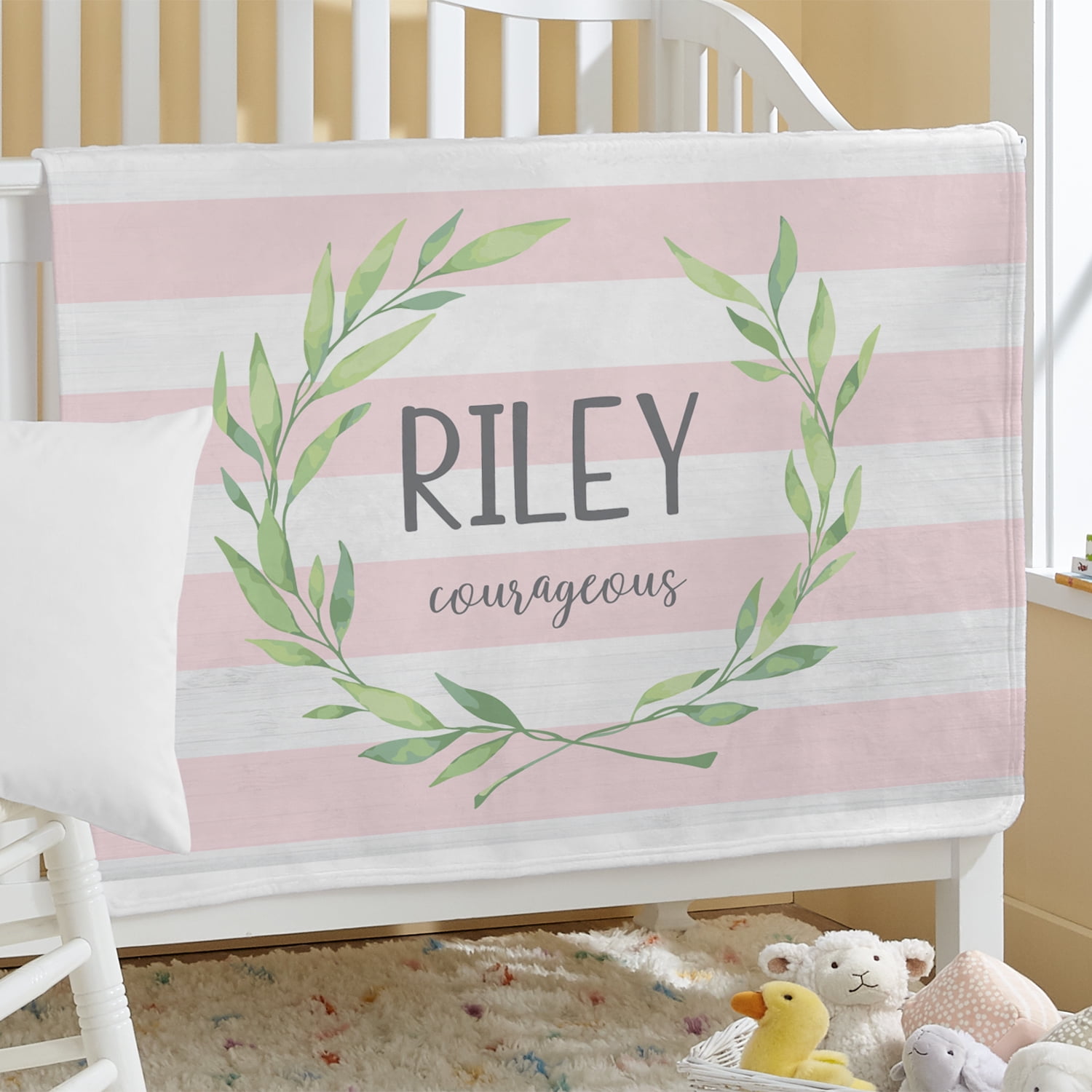 Personalized Baby Name Meaning Blanket Available in Pink or Blue