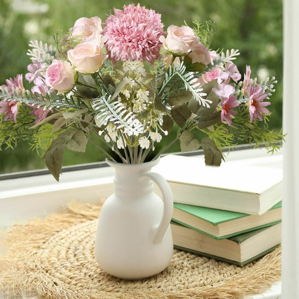 Flores artificiales, flores falsas, flores artificiales, set de regalo para mujer, ramos de flores artificiales, flores falsas, flores artificiales, decoración del hogar, ramos de rosas pegadas
