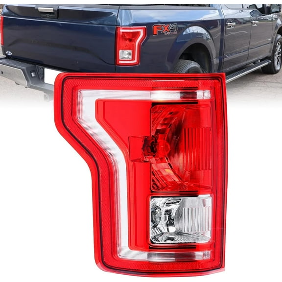Left Driver Side Tail Light Compatible With 2015 2016 2017 Ford F150 F-150 Rear Light Brake Lamps - Bulb Included(Left Driver Side)