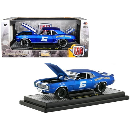 1969 Chevrolet Truck - 1969 Chevrolet Camaro Z/28 #6 Satin Royal Blue w/White Stripes Ltd Ed to 5,880 pcs 1/24 Diecast Model Car by M2 Machines