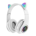thumbnail image 2 of Lindos auriculares para juegos con oreja de gato, baja latencia, compatibles con Bluetooth para deportes (blanco), 2 of 6