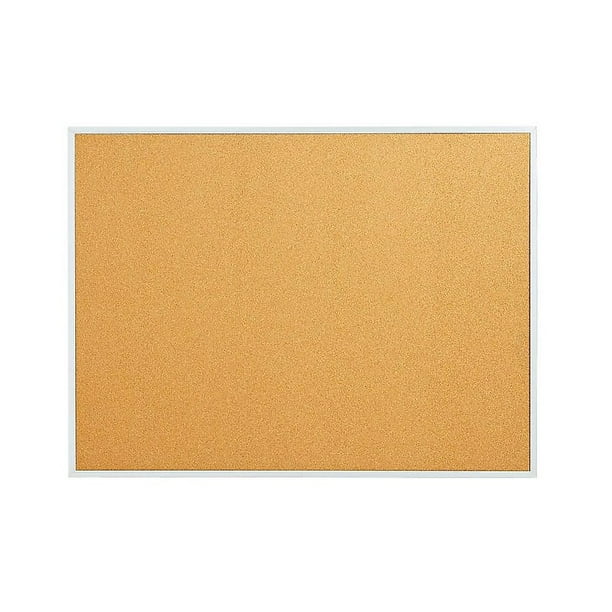 Staples Standard Cork Bulletin Board Aluminum Finish Frame 3'W x 2'H