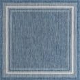 thumbnail image 2 of Unique Loom Outdoor Border Collection Area Rug - Soft Border (7' 10" Square Blue/Ivory), 2 of 6