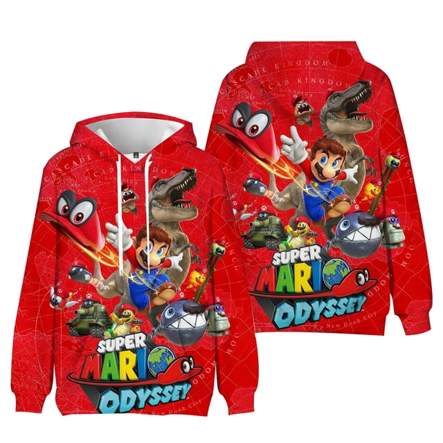 Sudadera con capucha de Super Mario Bros para cosplay para adultos y niños, disfraz de Bowser, Yoshi, Peach, Luigi, sudadera con capucha con estampado 3D para hombres y mujeres