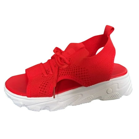 

Oversized Sports Sandals For Women s Summer New Thick Sole Fly Woven Soft Sole Casual Flat Bottomed Hollowed Beach Sandals S Womens Sandals 38 Womens Bohemian Sandals Low Heel Wide Width Sandals for