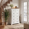 thumbnail image 5 of 48" H Tall Dressers for Bedroom 6-Drawer, Akaber Mid-Century Walnut Wood Chest of Drawers, Vintage Farmhouse Storage Organizer, 5 of 7