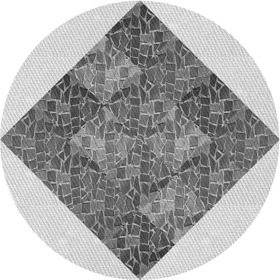 Ahgly Company Machine Washable Indoor Round Transitional Smokey Gray Area Rugs, 3' Round