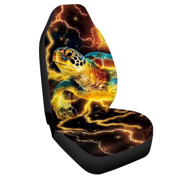 Uourmeti Turtle Lightning Print Car Interior Seat Cover Durable Auto Seat Protector Premium Elastic 1 Pieces Set Compatible with SUVs Cars