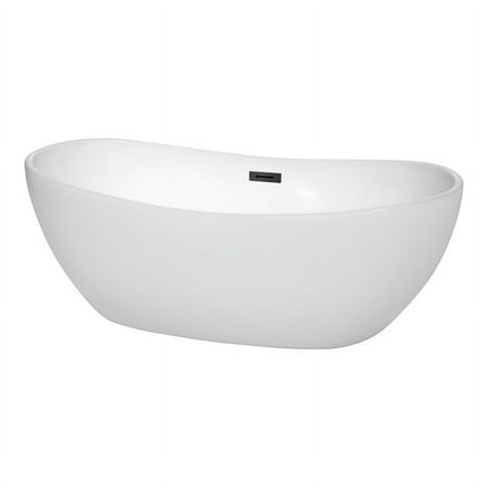 UPC: 0810023766308 | Wyndham Collection Rebecca 65 Acrylic Freestanding Bathtub in Matte Black/White
