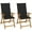Black, variant on vidaXL Outdoor Recliner Chairs Patio Chair with Cushions Solid Wood Acacia