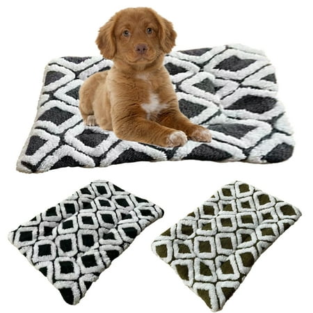 KYAIGUO Winter Warm Dog Cat Puppy Crate Side Padding Mat Thicken Furry Pee Proof Dog Cat Bed Soft Waterproof Couch Covers Blanket for Pets