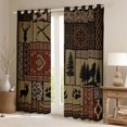 thumbnail image 2 of Manfei Wild Deer Blackout Curtains Set of 2 (52x84 Each),Safari Animal Moose Curtain,Red, 2 of 7
