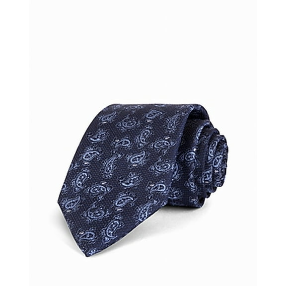 The Men's Store Mens Neck Tie Navy One Tossed Paisley Silk   Blue Not Applicable