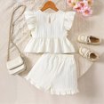 thumbnail image 6 of TOWED22 Toddler Infant Adorable Summer Clothes 2 Piece Tank Top Sleeveless Tee and Shorts Sweet Sets Lovely(White,3-4 Y), 6 of 7