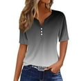 thumbnail image 2 of Taylonsss Women's Casual Solid Color Medium Short Sleeve V-Neck Top, 2 of 5