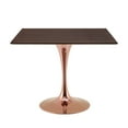 thumbnail image 2 of Modway Lippa 36" Square Wood Dining Table in Rose Cherry Walnut, 2 of 3